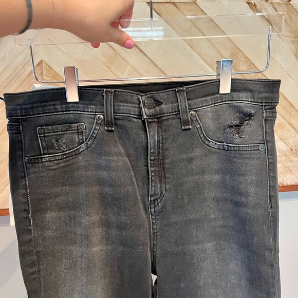 NWT Rag & Bone 10in Capri with Slit Distressed Faded Skinny Jeans Size 31 - Picture 6 of 12